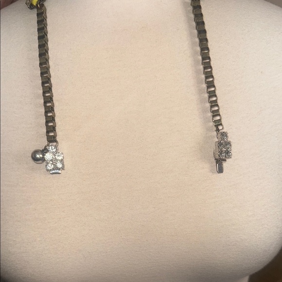 Apolonia Neon Yellow Crystal Stone Cluster Statement Necklace - Picture 7 of 11